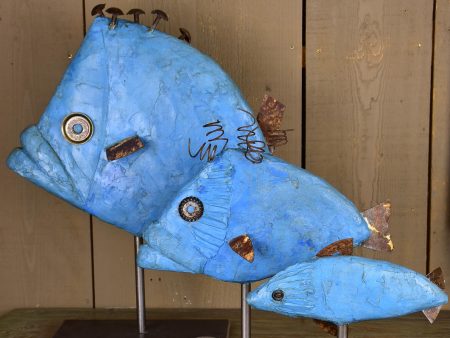 French artisan-made Fish sculpture For Sale