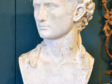 Antique French bust of Augustus wearing a crown Fashion