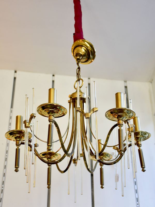 Vintage Italian Sciolari six arm chandelier Online now