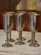 Six vintage pewter champagne glasses Supply