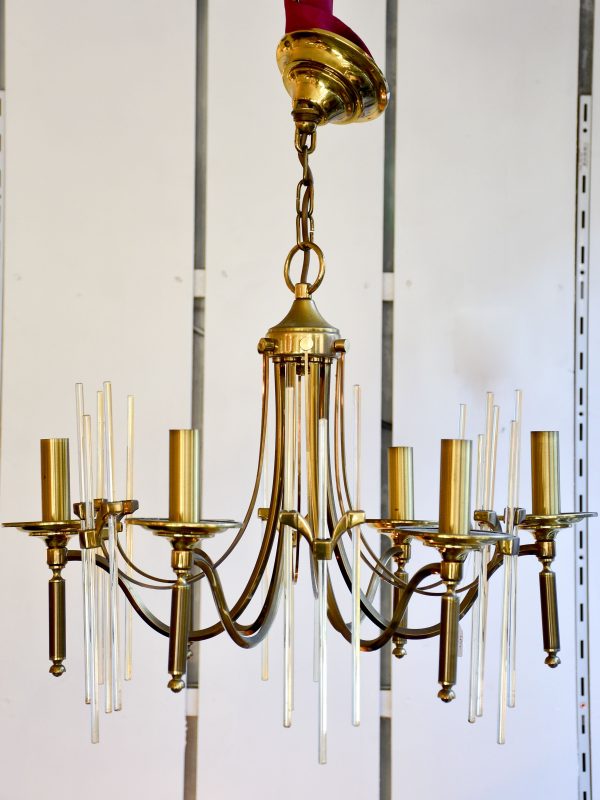 Vintage Italian Sciolari six arm chandelier Online now