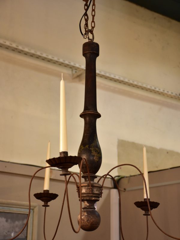 19th century French five arm chandelier for candles Online now