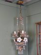 Italian chandelier with roses from the 1950 s For Sale