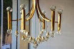 Brass and crystal Sciolari chandelier Supply