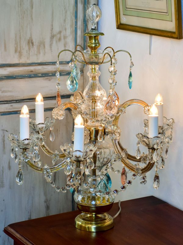 Early 20th century crystal girandole table lamp Sale