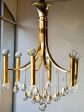 Brass and crystal Sciolari chandelier Supply