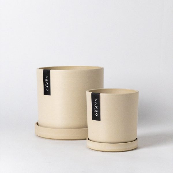 Two Set | 7  & 4  Signature Planters & Saucer | Earth Tones For Sale