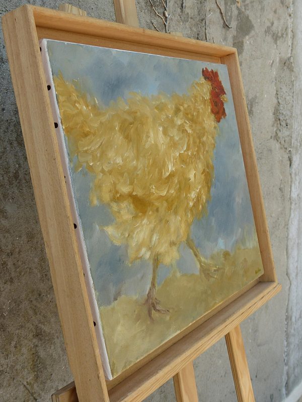 Contemporary landscape painting by Karibou -  Un coq pressé” 20 ½” x 17 ¼” Online Hot Sale