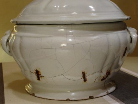 18th century French soup tureen - ironstone on Sale