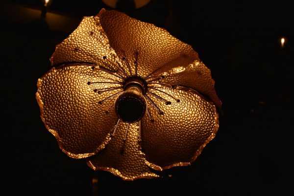 Gold poppy floor lamp – single flower on Sale