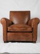 PAIR of bespoke leather club chairs - Taittinger design Sale