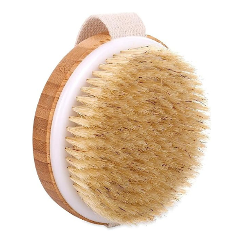 KWEL Wooden Bath Brush for Dry brushing | Wet and Dry Bath Brush for Cellulite and Lymphatic, Suitable for all Skin Types (Round) Cheap