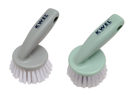 KWEL Multipurpose Cleaning Brush| Sink, Wash Basin Cleaning Brush with Plastic Handle Nylon Brush| (Pack of 2) Fashion