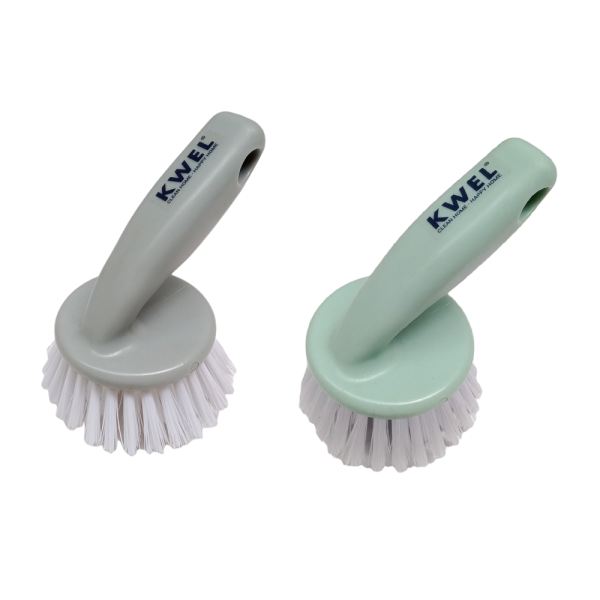 KWEL Multipurpose Cleaning Brush| Sink, Wash Basin Cleaning Brush with Plastic Handle Nylon Brush| (Pack of 2) Fashion