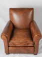 PAIR of bespoke leather club chairs - Taittinger design Sale