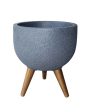 Rustic Round Japi Planter (CACHE POT) With Stand JVRD33 Online now