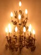 Large PAIR of gold wall sconces with grapes and vine leaves Online Hot Sale