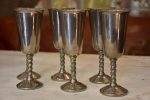 Six vintage pewter champagne glasses Supply