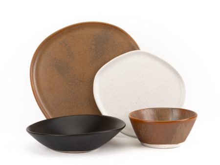 4 Piece Ripple Dinner Setting Online now