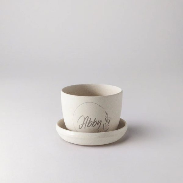 Bamboo Fibre Personalized Planter Pot - Write Anything Online Sale