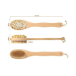 KWEL Wooden Double-sided Bath Brush With Massager and Long Handle | Natural Bristles | Dry Brushing Removes Dead Skin, Treats Cellulite & Stimulates Blood Flow Hot on Sale