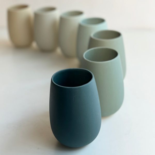 Stoneware Hedy Vase - Peacock Blue Green Online Sale