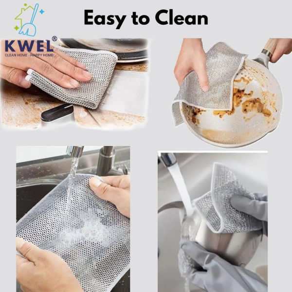 KWEL Multipurpose Wire Dishwashing Rags for Wet and Dry, Easy Rinsing, Reusable, Non-Scratch (Pack of 12) Online Sale