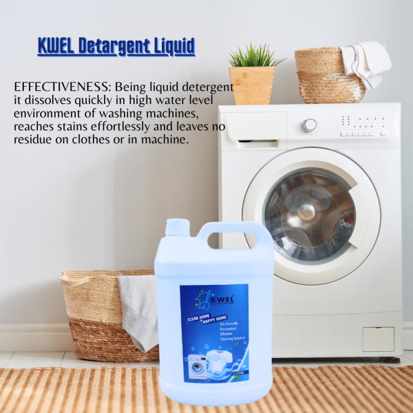 KWEL Detergent Liquid for Fabric Daily Wash | Laundry liquid for Top Load and Front Load Washing Machine (5liter Pack of 1) on Sale