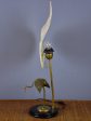 Antonio Pavia table lamp - bird and leaf For Sale