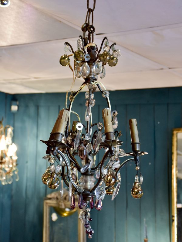 Antique Italian chandelier with Murano glass fruits Online Sale