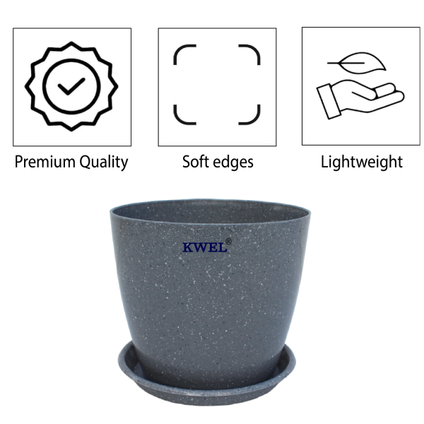 KWEL Divinity Pot 8inch with Bottom Tray For Home, Garden, Office, Multicolor (Pack of 3) Online