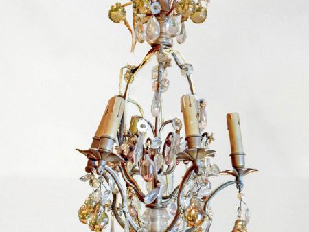 Antique Italian chandelier with Murano glass fruits Online Sale