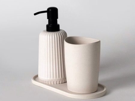 Three Set | Bamboo Fibre Origami Dispenser, Dish, & Cup Sale