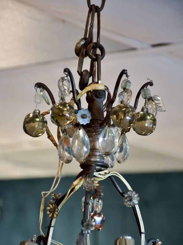 Antique Italian chandelier with Murano glass fruits Online Sale