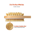 KWEL Wooden Double-sided Bath Brush With Massager and Long Handle | Natural Bristles | Dry Brushing Removes Dead Skin, Treats Cellulite & Stimulates Blood Flow Hot on Sale