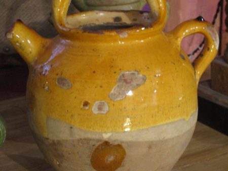 Provencal water jug with orange glaze 10½  Online