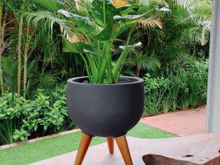 Rustic Round Japi Planter (CACHE POT) With Stand JVRD33 Online now