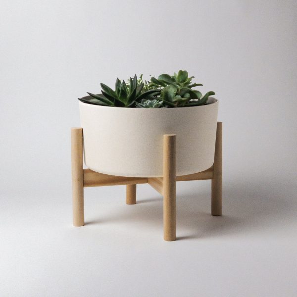 9  Bamboo Fibre Wide Planter Pot and Stand Online Sale