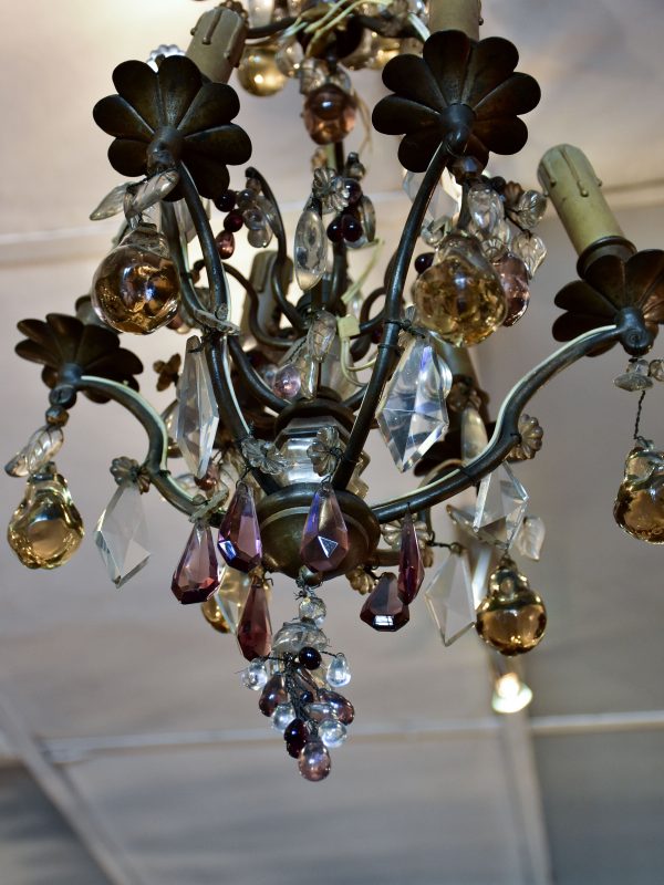 Antique Italian chandelier with Murano glass fruits Online Sale