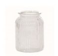 Ribbed Glass Vase Short Online now