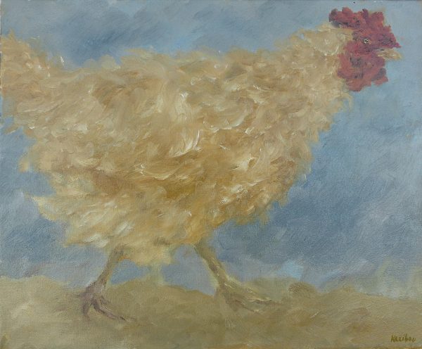 Contemporary landscape painting by Karibou -  Un coq pressé” 20 ½” x 17 ¼” Online Hot Sale