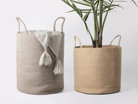 Hand-woven Jute Laundry & Planter Baskets Online Sale