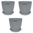 KWEL Divinity Pot 8inch with Bottom Tray For Home, Garden, Office, Stone White. For Sale