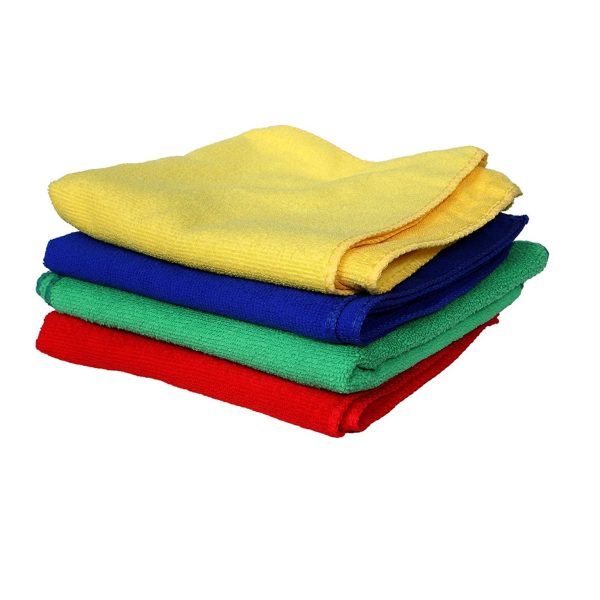 KWEL Microfiber Cloth for Car Bike Cleaning Polishing Washing (40x40 CM 280 GSM) Multi color For Sale