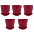 KWEL Divinity Pot 8inch with Bottom Tray For Home, Garden, Office, Maroon. Discount