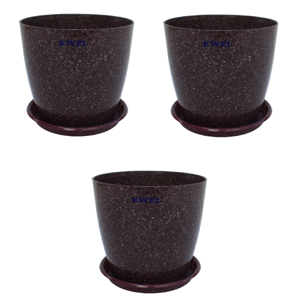 KWEL Divinity Pot 8inch with Bottom Tray For Home, Garden, Office, Dark Maroon. For Sale