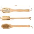 KWEL Wooden Double-sided Bath Brush With Massager and Long Handle With combo Wooden Bath Brush Oval (Pack of 1) Fashion