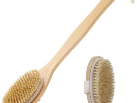 KWEL Wooden Double-sided Bath Brush With Massager and Long Handle With combo Wooden Bath Brush Oval (Pack of 1) Fashion