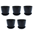 KWEL Divinity Pot 8inch with Bottom Tray For Home, Garden, Office, Stone Black. Discount