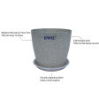 KWEL Divinity Pot 8inch with Bottom Tray For Home, Garden, Office, Stone White. For Sale